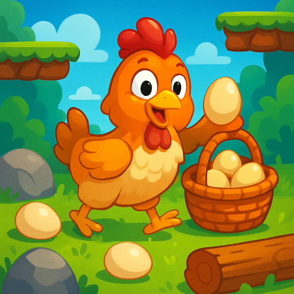 Chicken Egg Collector Game Illustration
